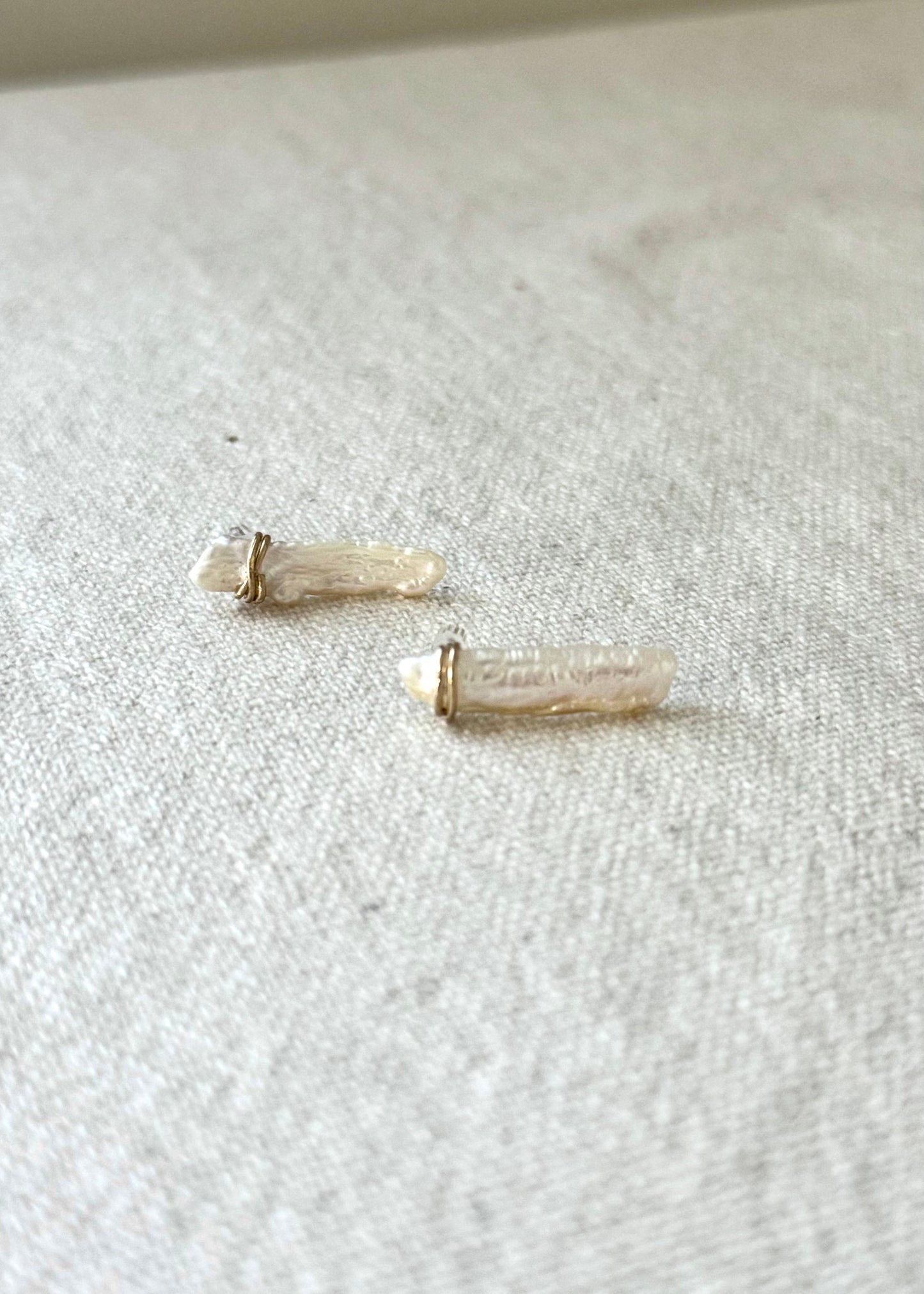 Driftwood Pearl Post Earrings