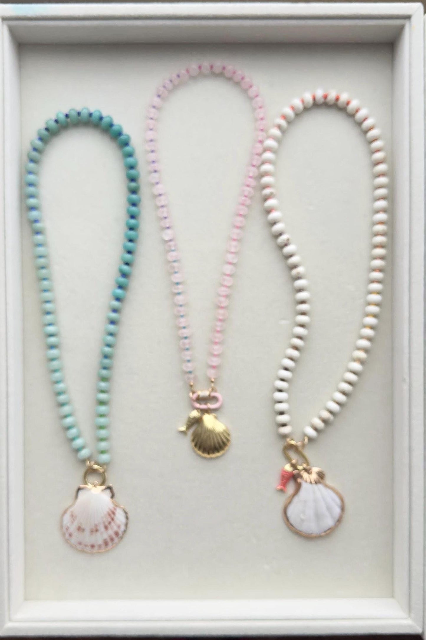 Gold Puff Seashell Charms - large and small puffed gold fish charms, nostalgic Cape Cod coastal summer keepsakes