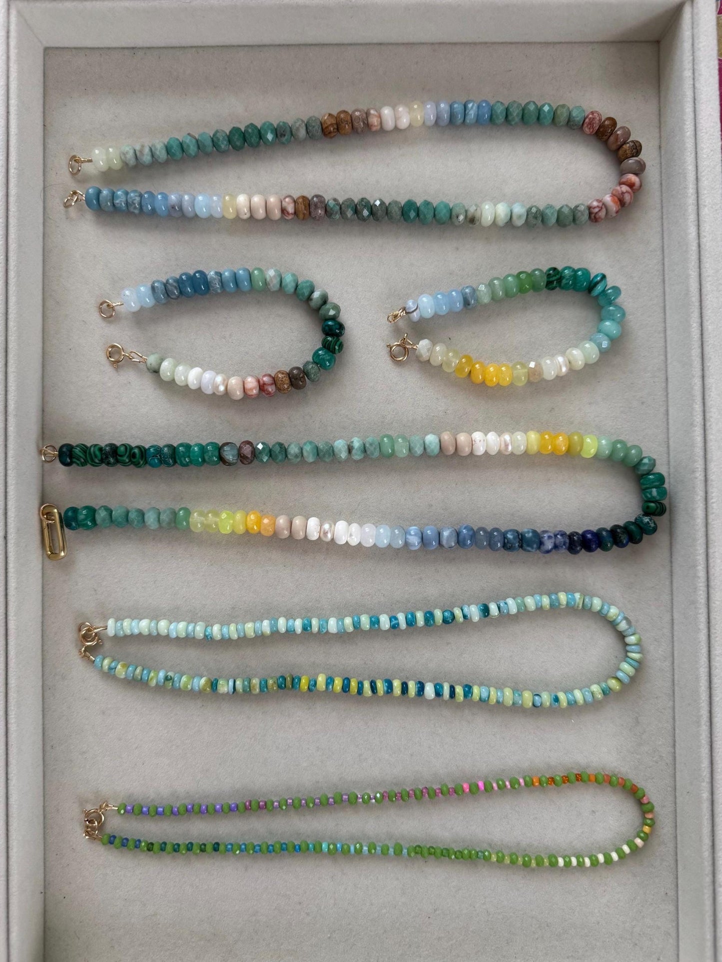 Secret Pond Ombré Gemstone Necklace: Water Lilly Series