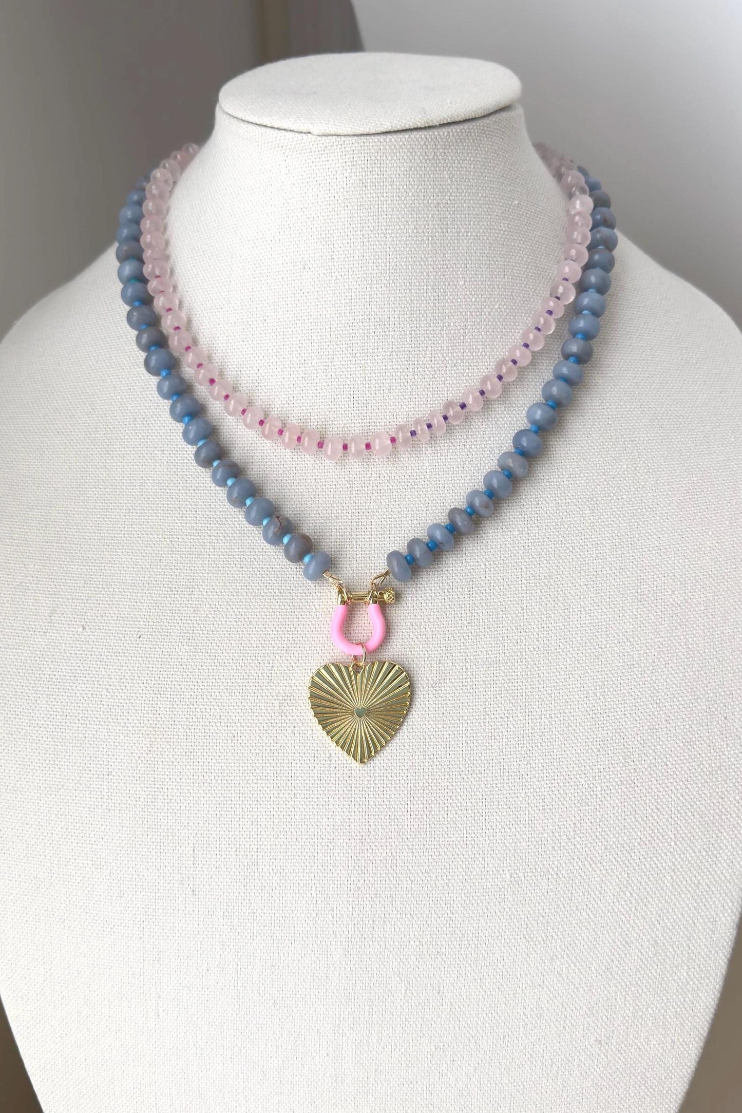 Madagascar Rose Quartz Ombré Necklace, 22.25”