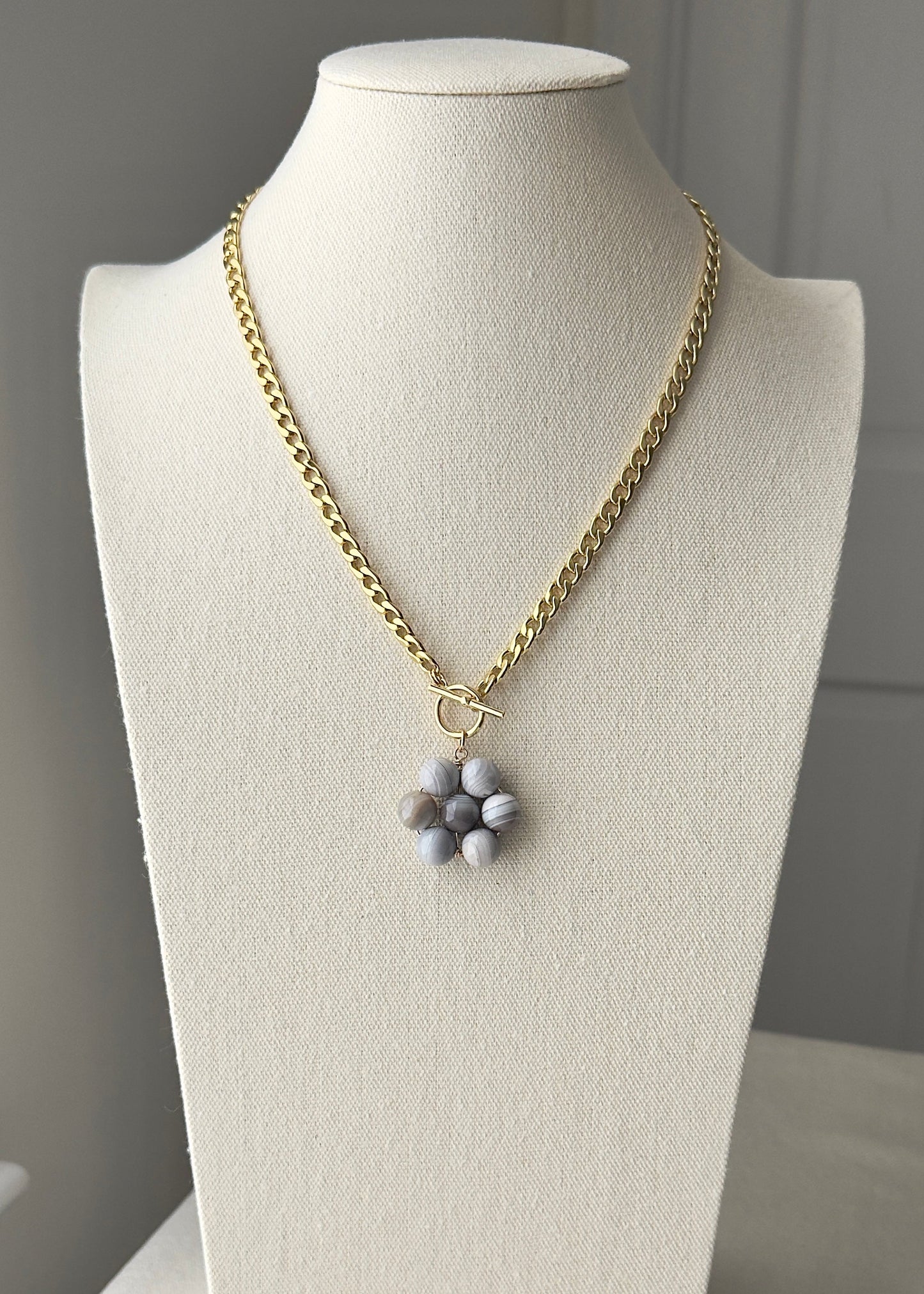 Flora Pendant — Misted Stone