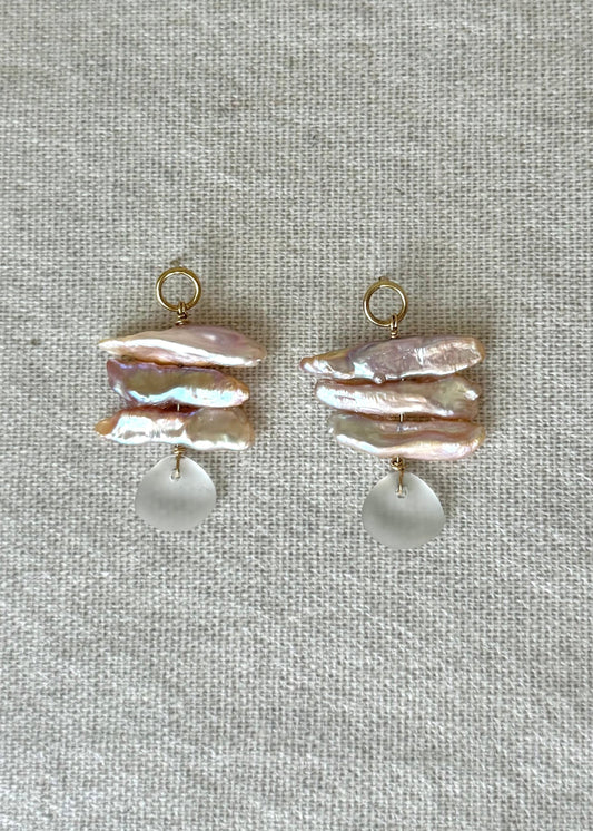 Sea Mist Pearl Earrings