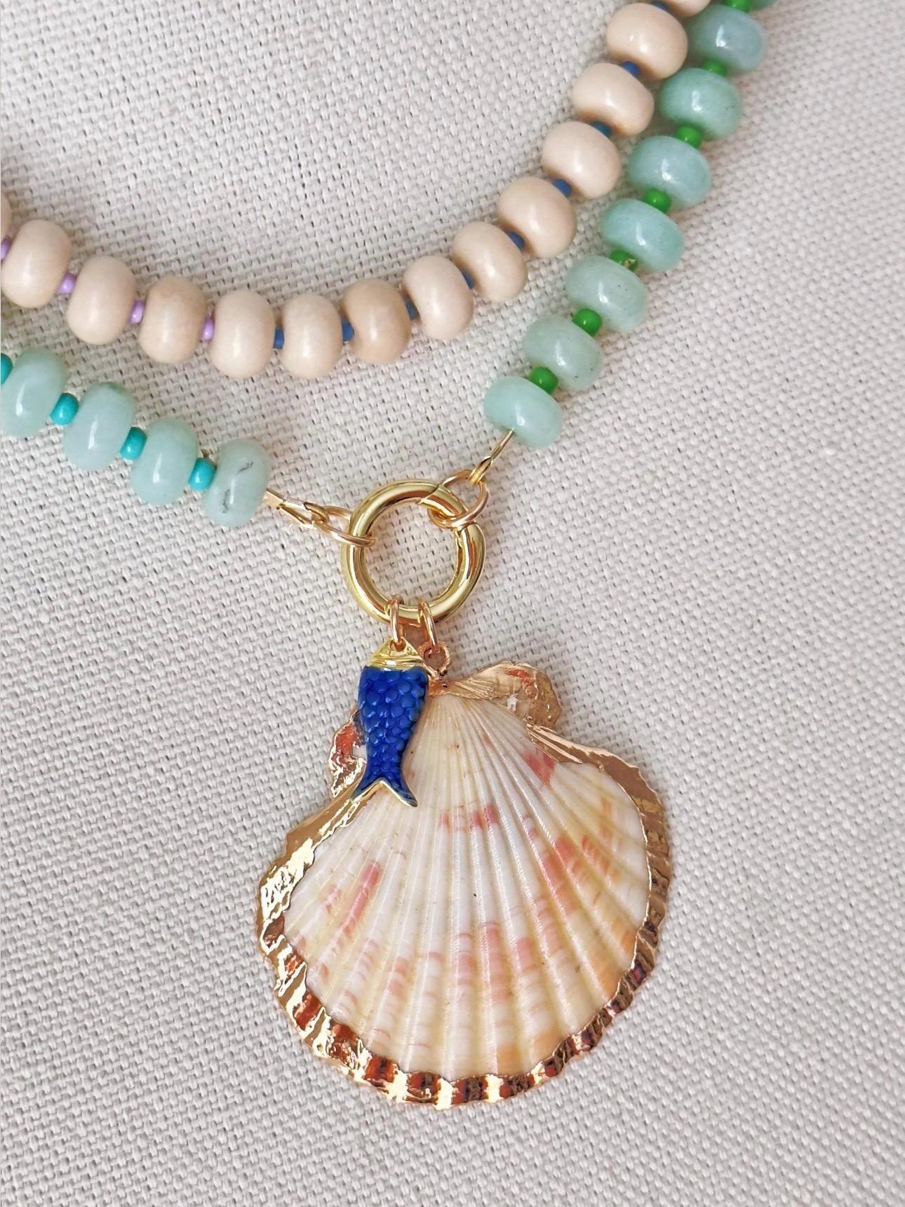 Enamel Gold Fish Charms: Pink or Blue Coastal Keepsake
