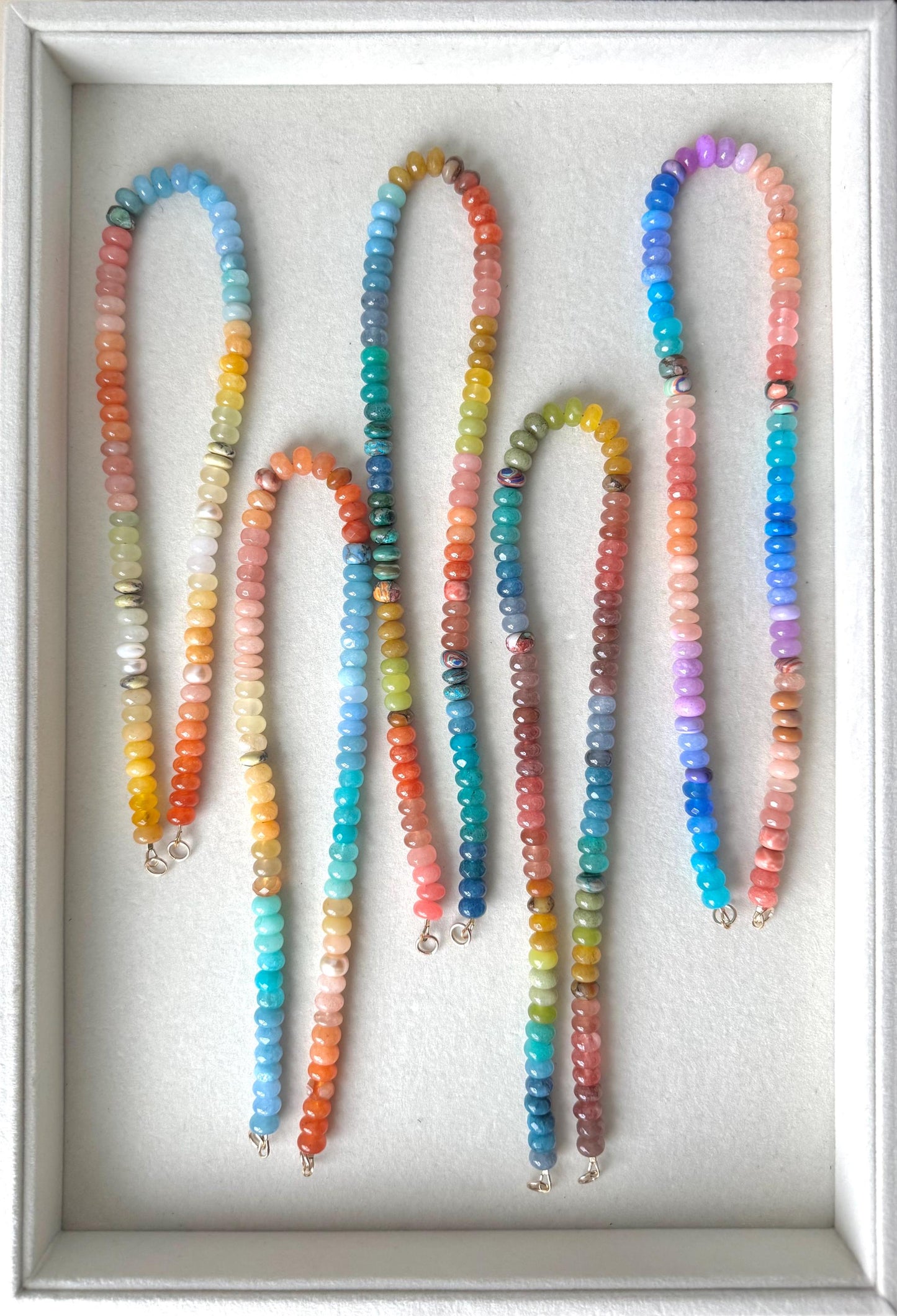 Coastal Sunset- Mini Faceted ORANGE Gemstone Ombré Necklace