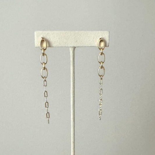 Finesse Drop Earrings: beautifully swaying 2-style link design with 14kt gold filled post and earring backs