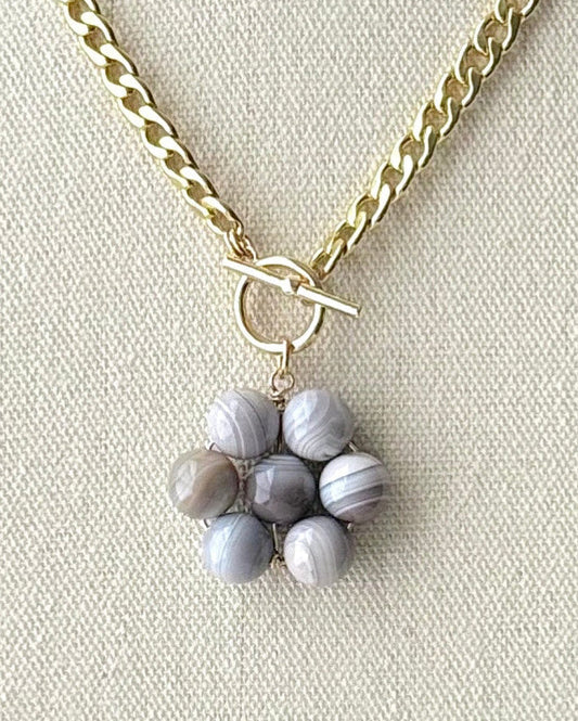 Flora Pendant — Misted Stone