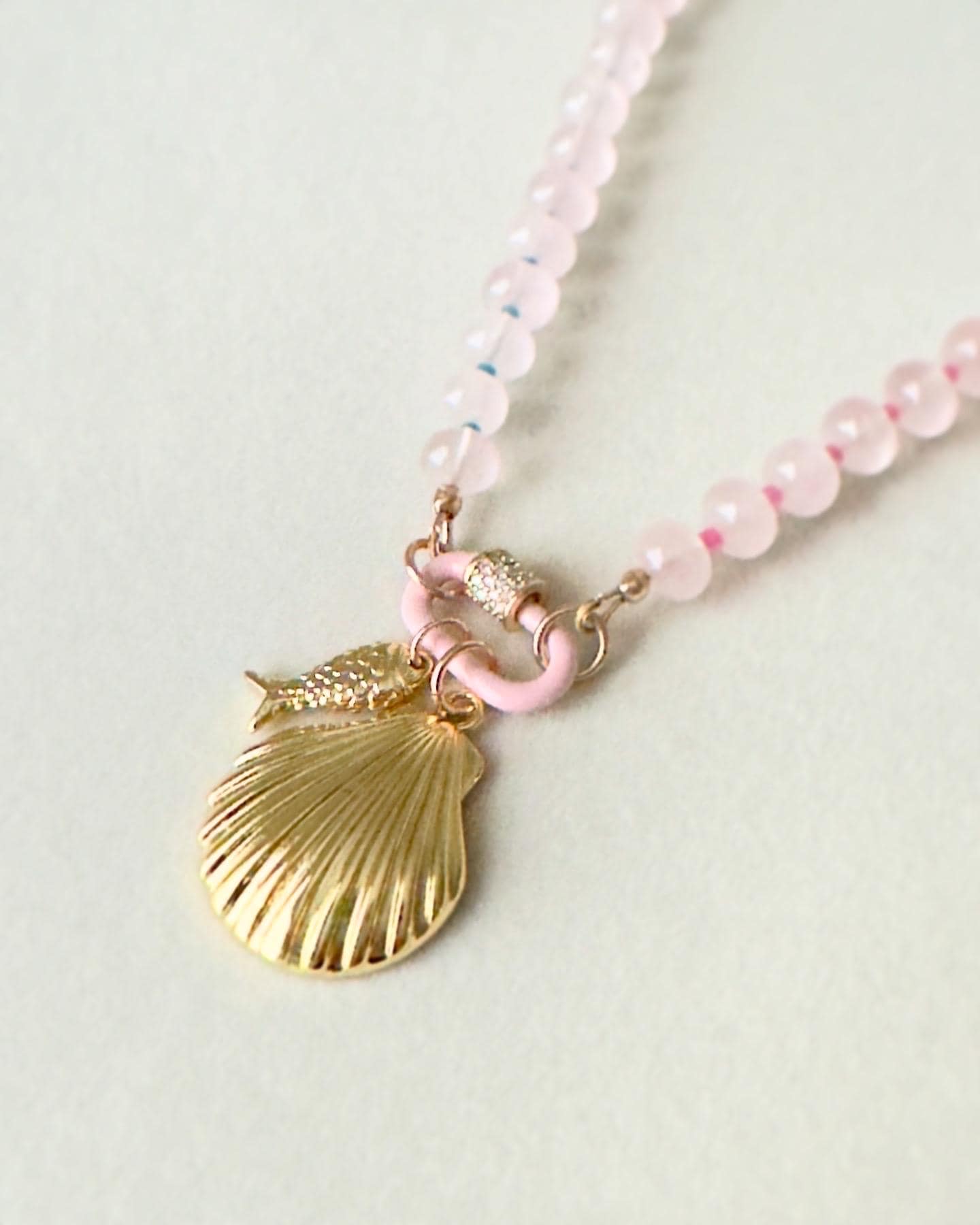 Gold Puff Seashell Charms - large and small puffed gold fish charms, nostalgic Cape Cod coastal summer keepsakes
