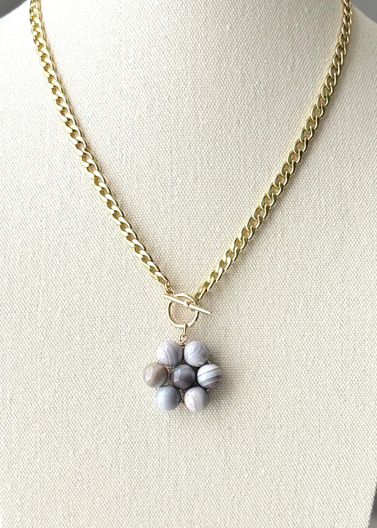 Flora Pendant — Misted Stone