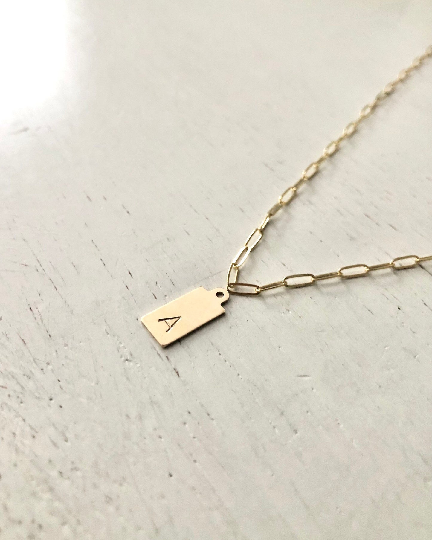 Initial Letter Tag Charms, Hand Stamped