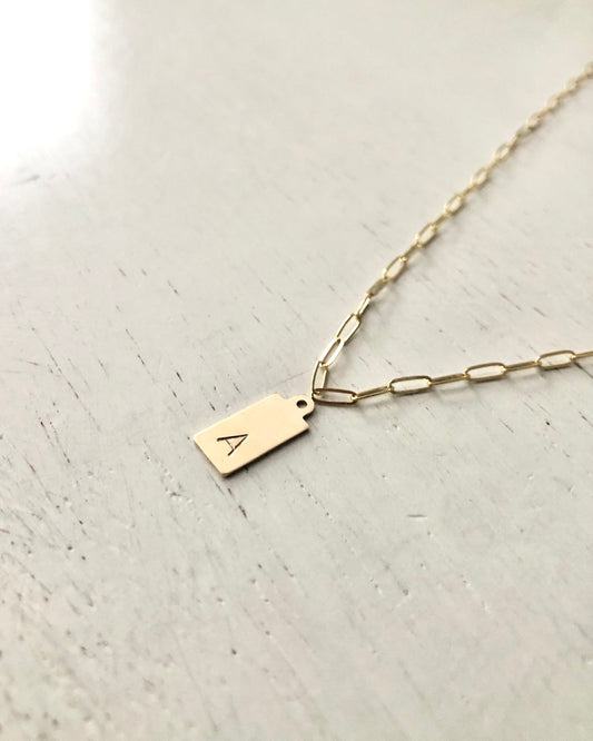 Initial Letter Tag Charms, Hand Stamped