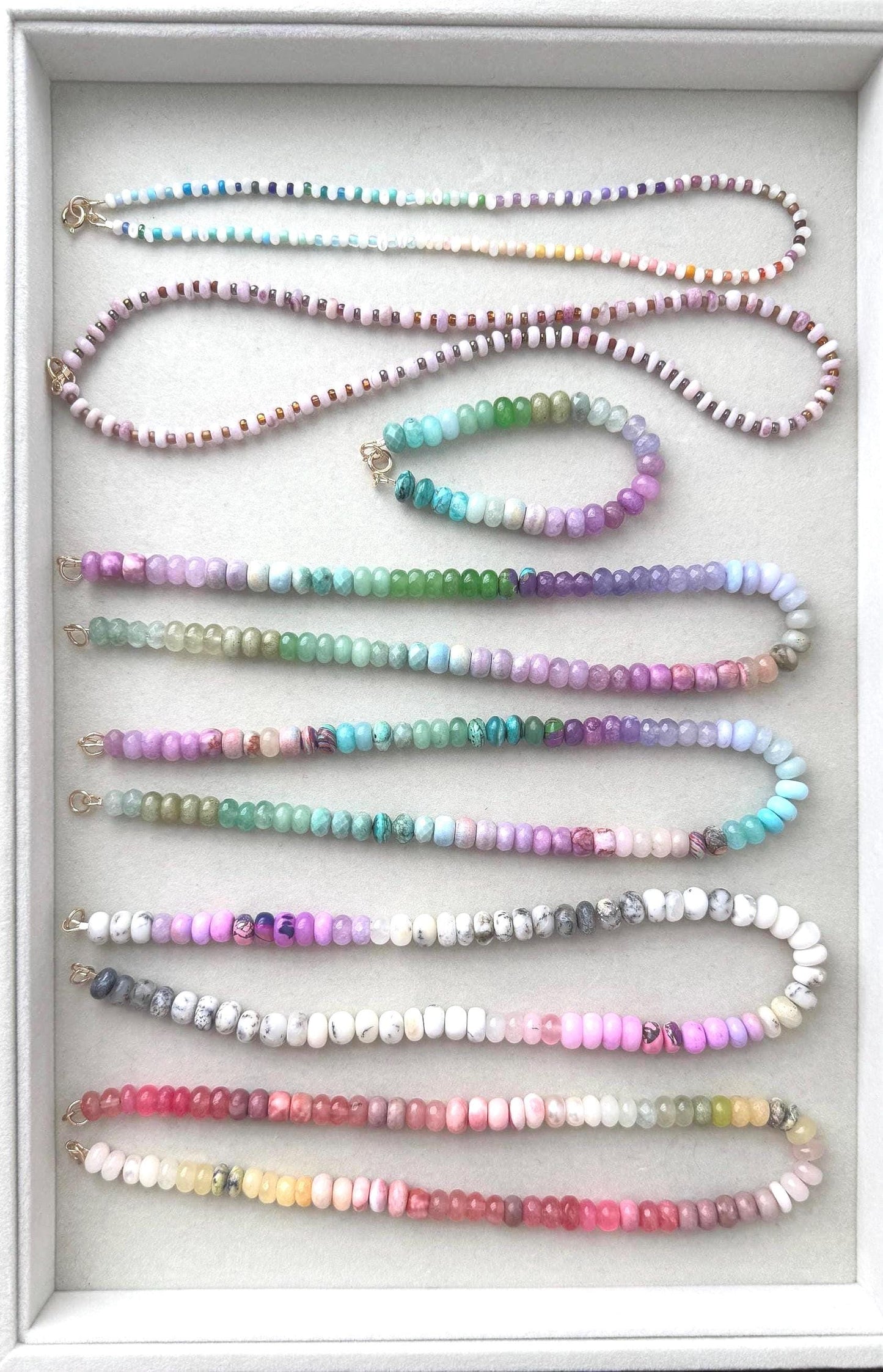 Hydrangea, Snowcone2 Pink Opal Ombré Necklace: 50 Shades of Hydrangea Series