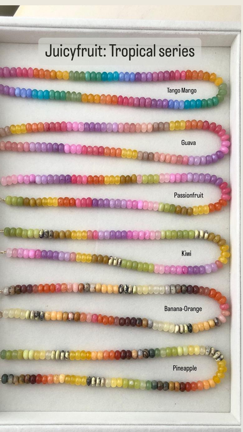 Kiwi Ombré Gemstone Necklace: Tropical Fruit Series