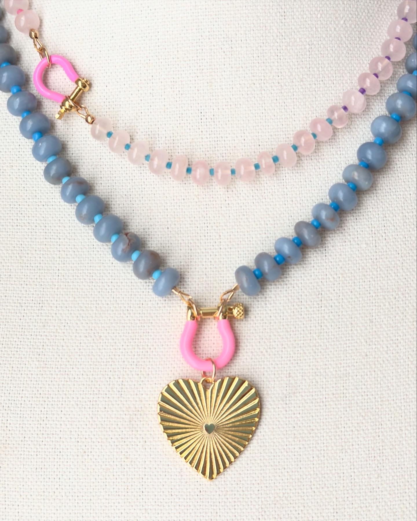 Madagascar Rose Quartz Ombré Necklace, 22.25”