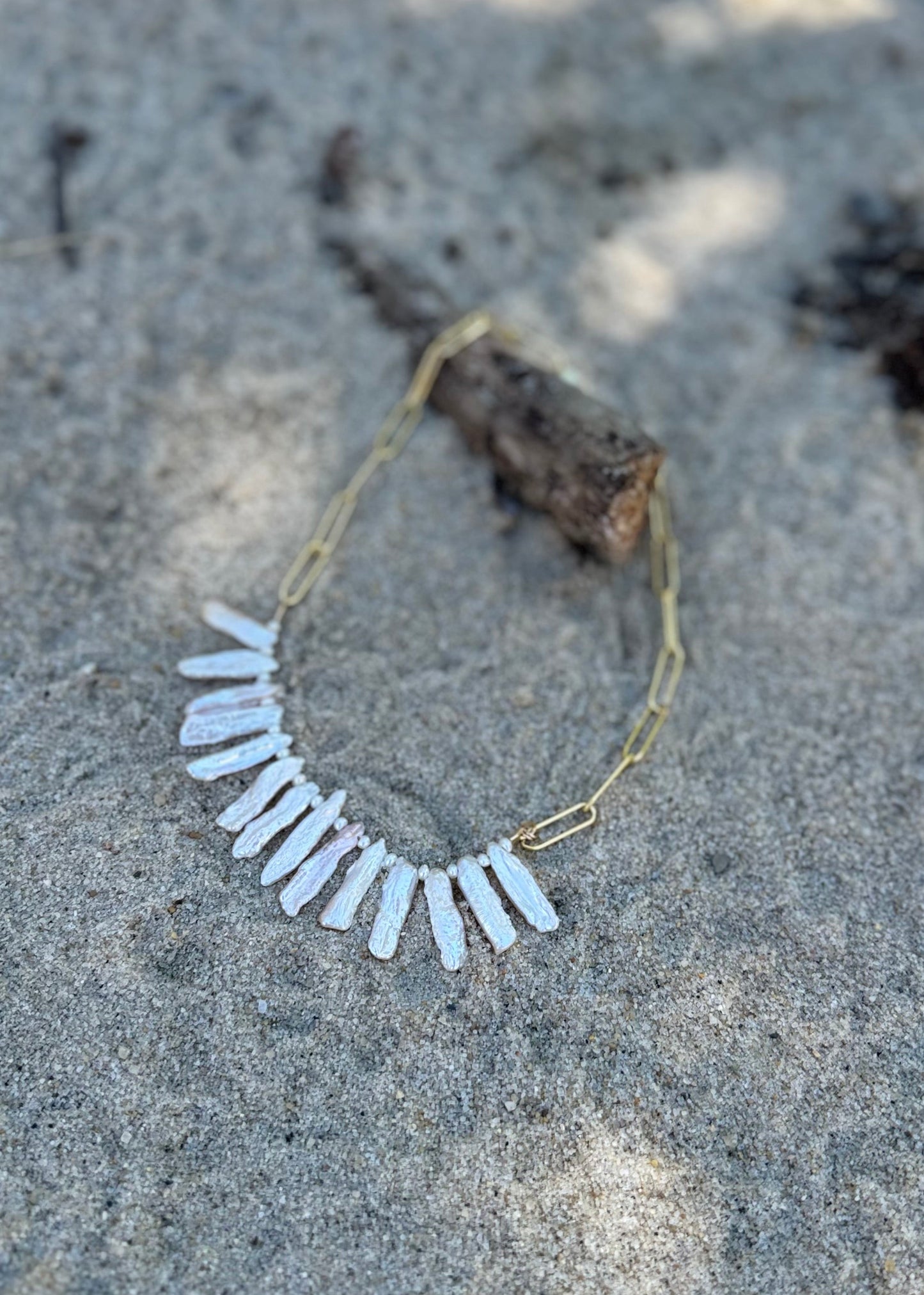 Moon Tide Pearl Collar Necklace