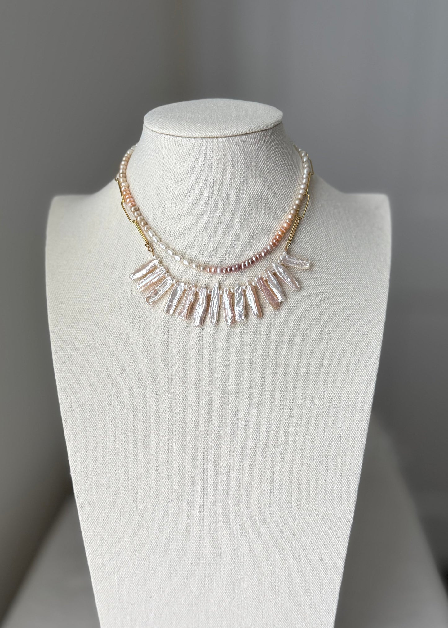 Moon Tide Pearl Collar Necklace