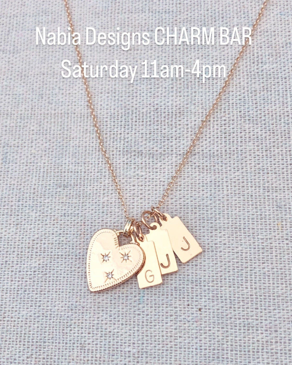 Initial Letter Tag Charms, Hand Stamped