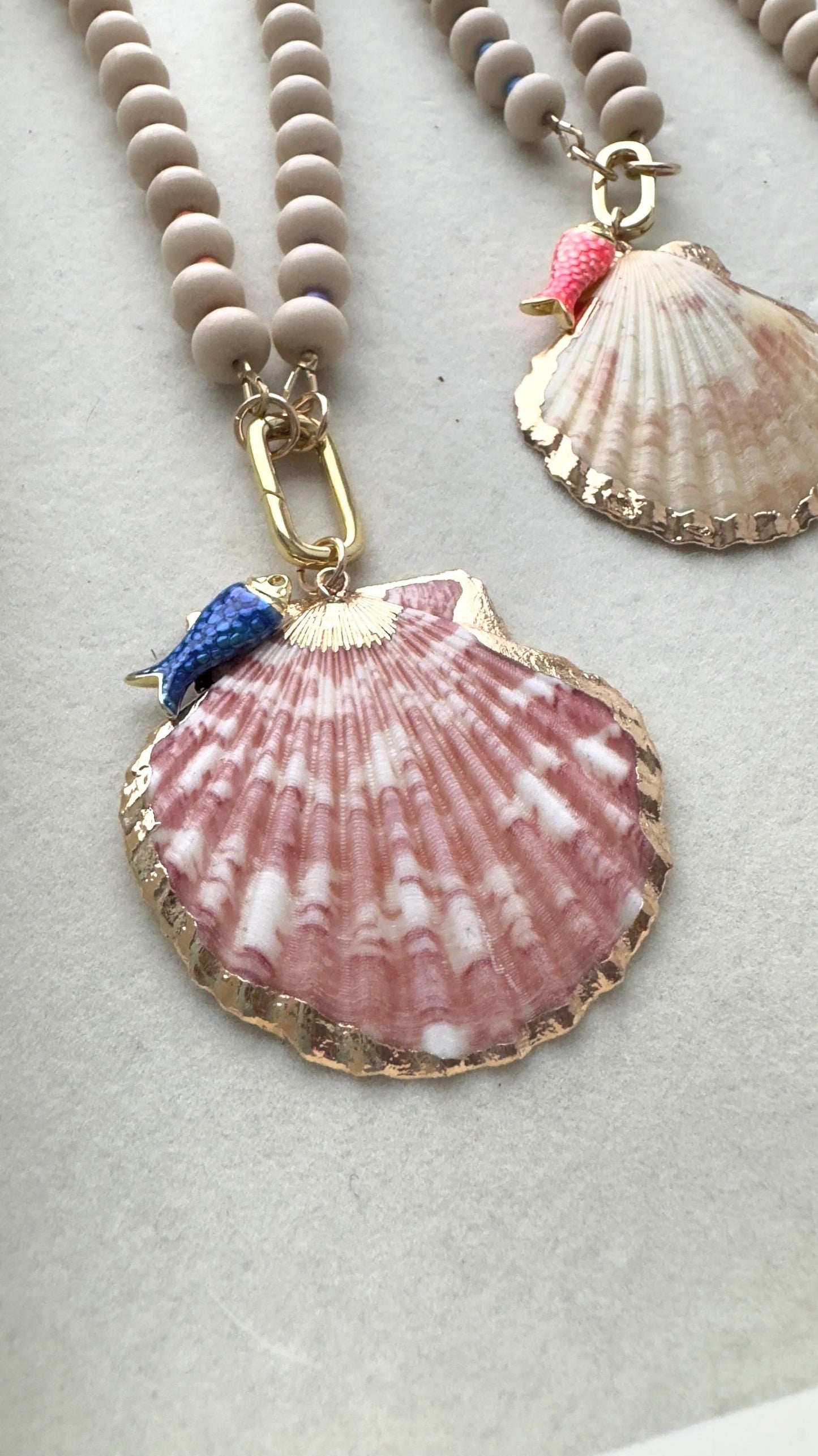 Enamel Gold Fish Charms: Pink or Blue Coastal Keepsake