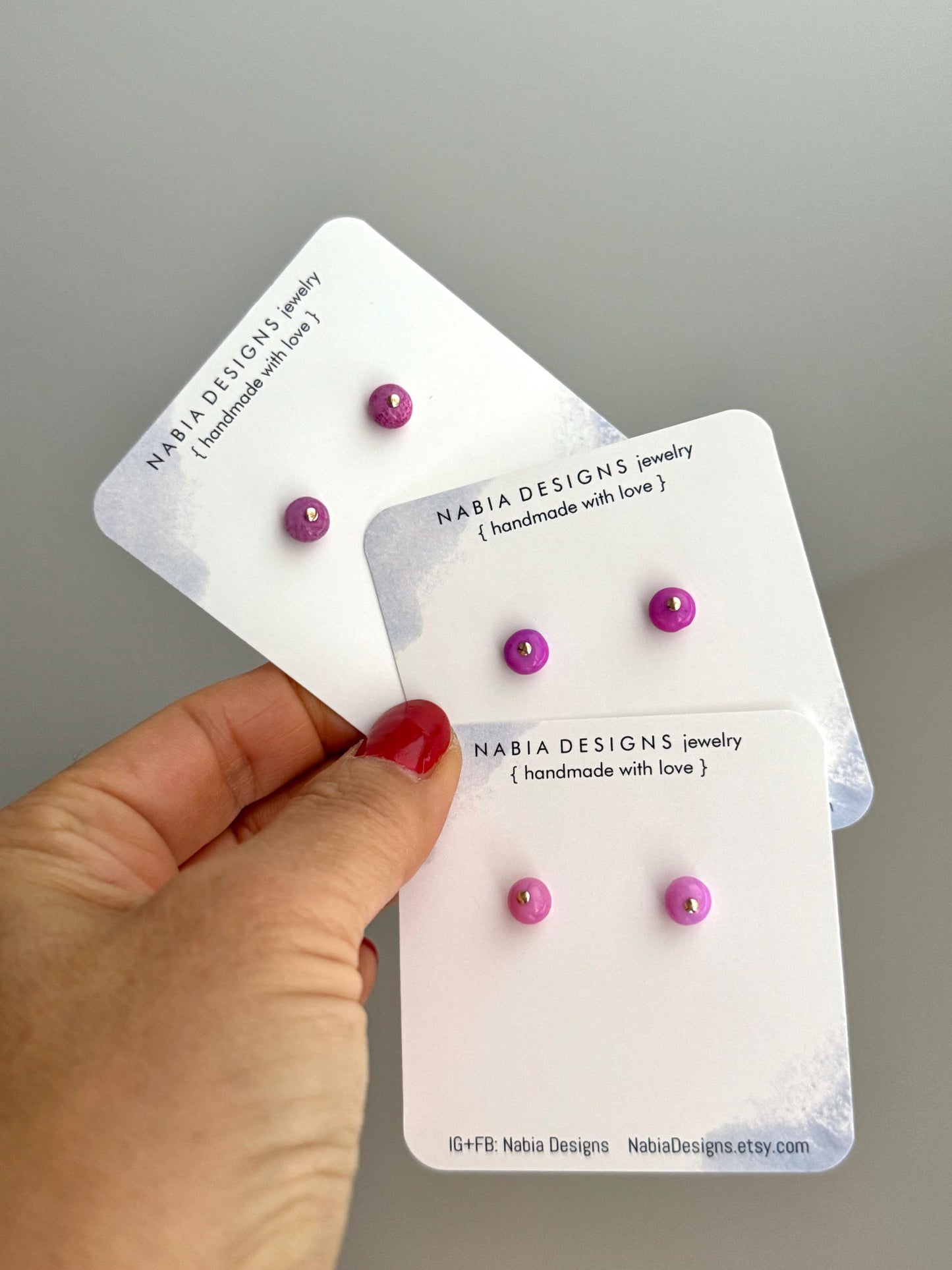 Opal and Gold Post Earrings, ORCHID colors: adorable opal gemstone and 14k gold filled flat head post and earring backings