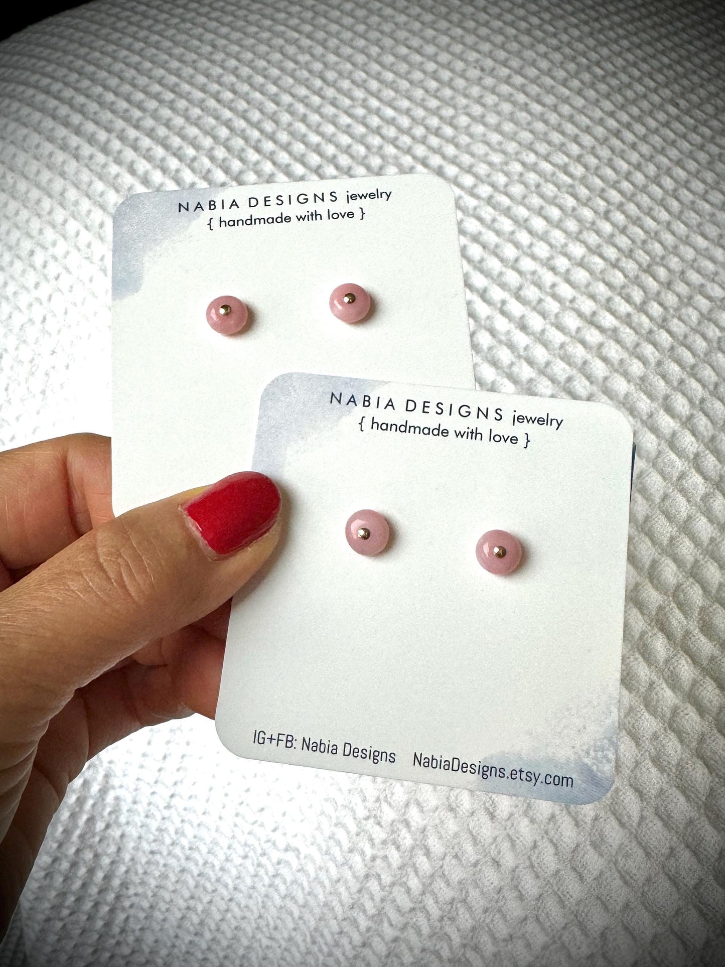 Opal and Gold Post Earrings, LIGHT PINK: adorable opal gemstone and 14k gold filled flat head post and earring backings