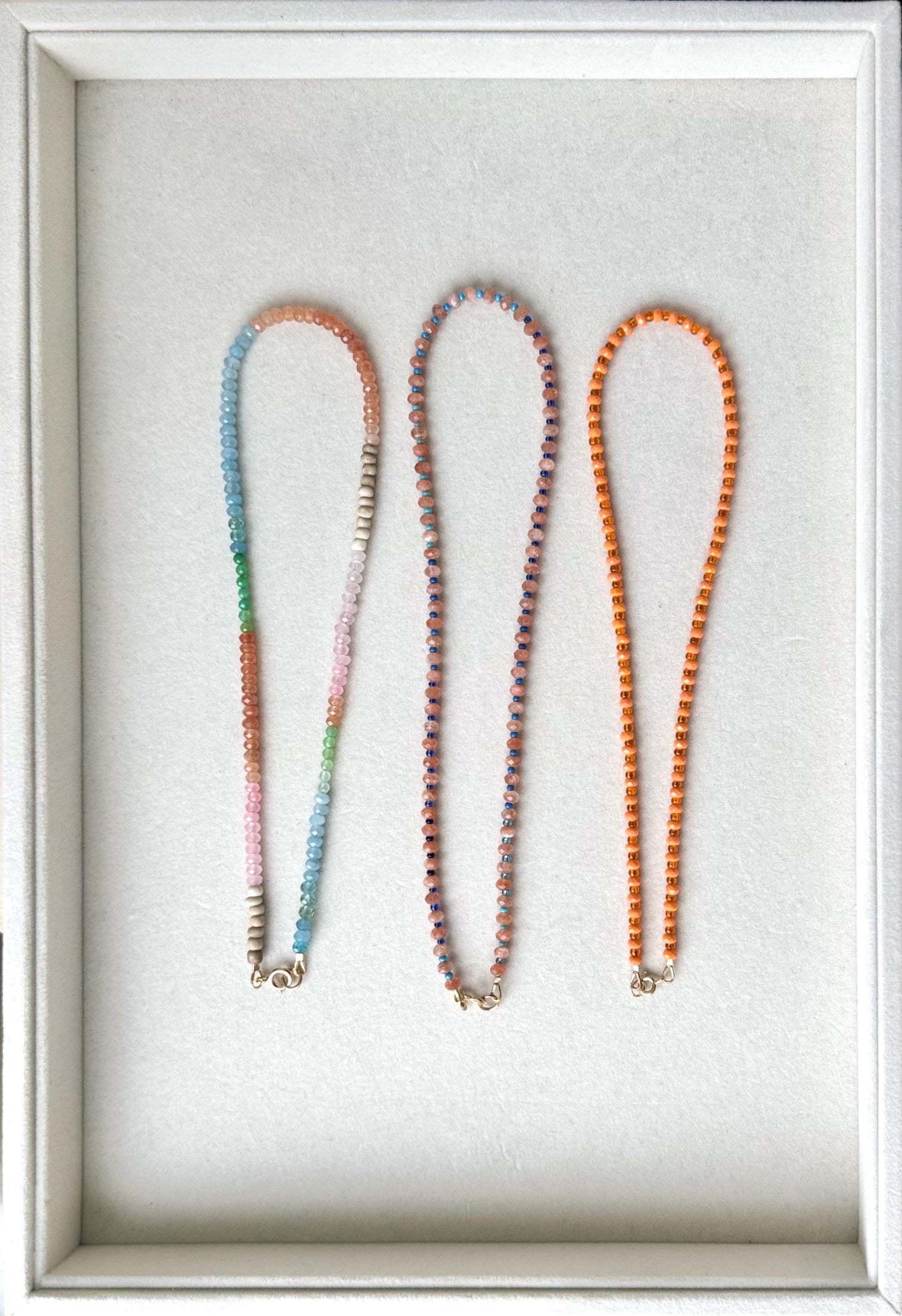 Coastal Sunset- Mini Faceted ORANGE Gemstone Ombré Necklace