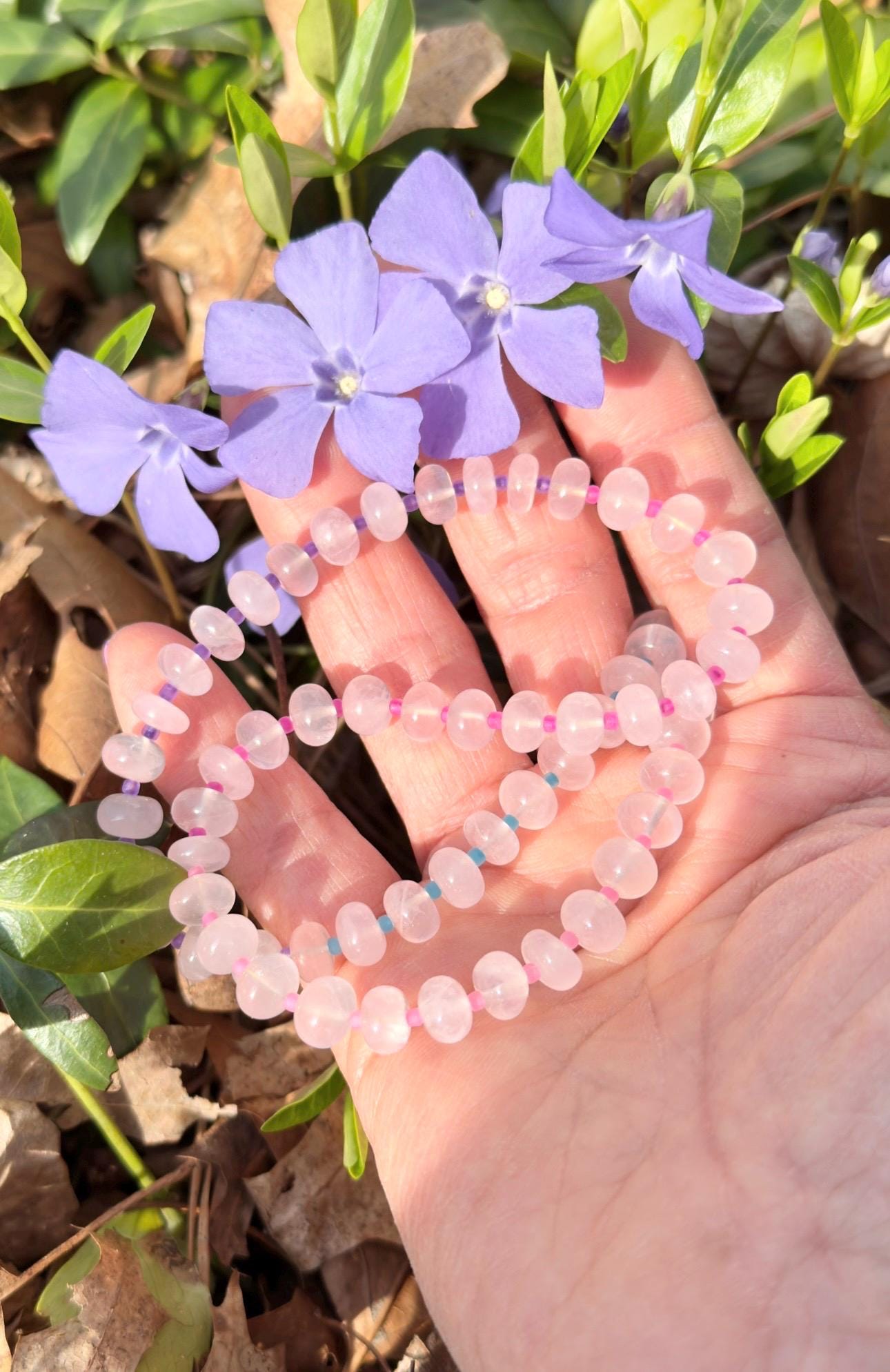 Madagascar Rose Quartz Ombré Necklace, 22.25”